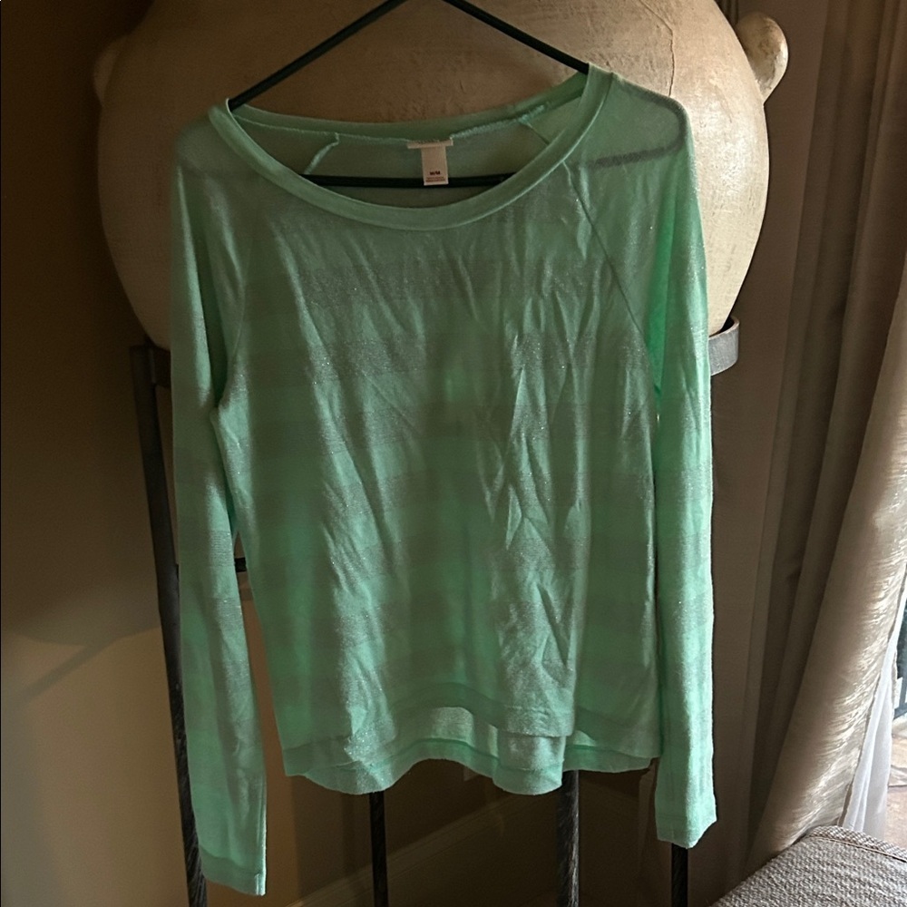 Mossimo Supply Co. Light Green Striped Blouse